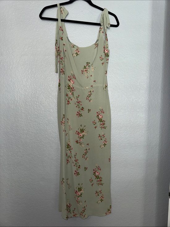 Reformation Dresses & Skirts - Reformation Sage Green Floral Tie-Shoulder Maxi Dress
